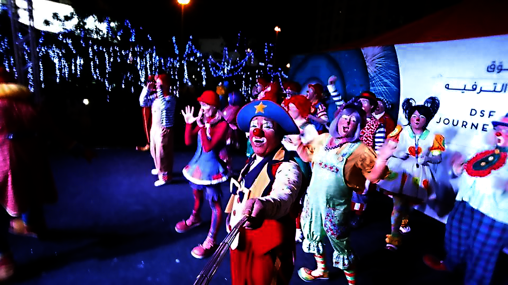 Sparkles performing on stage in Dubai